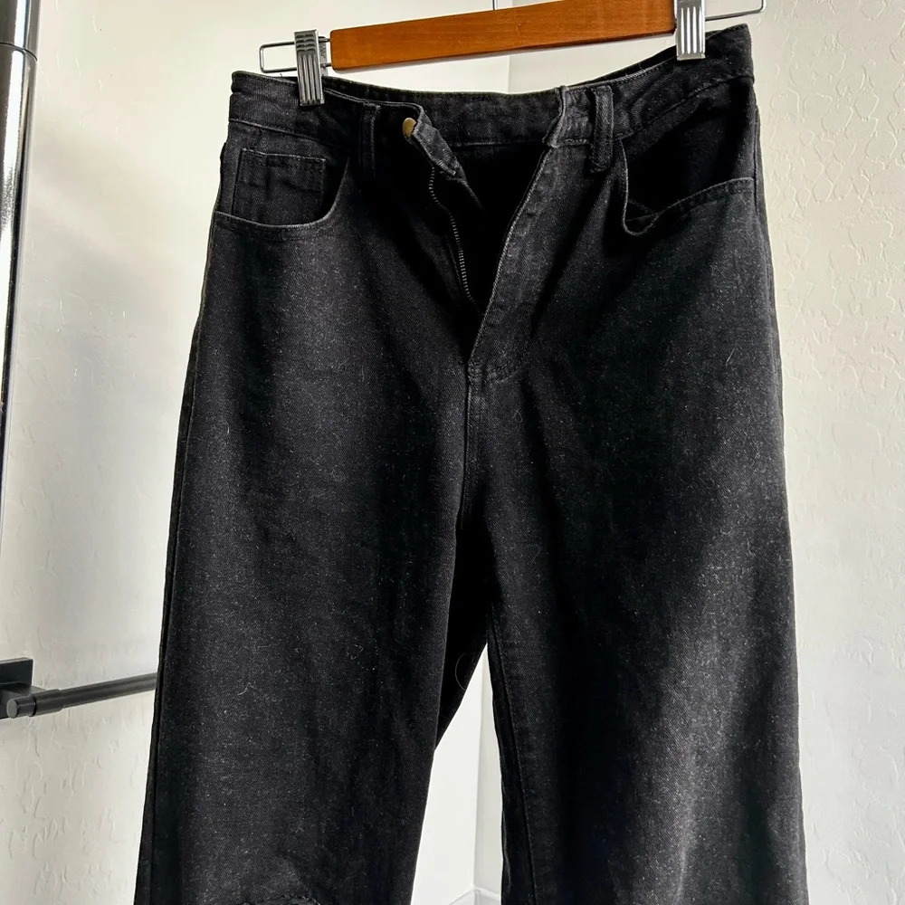 SHEIN black boyfriend distressed jeans - Picture 2 of 14